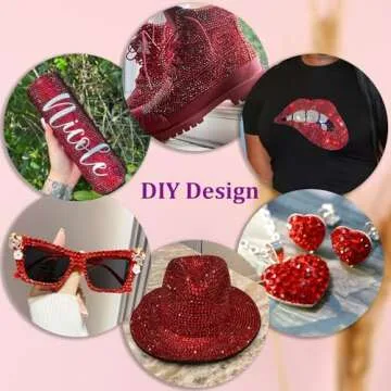 25000Pcs Red Resin Rhinestones for Crafting, DIY Gems
