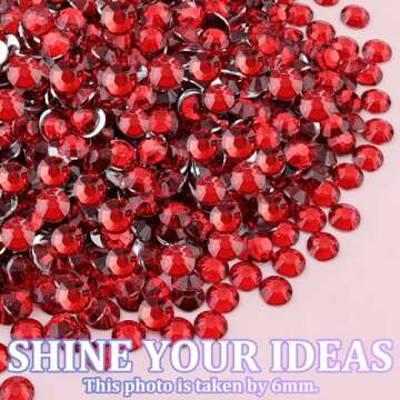 25000Pcs Red Resin Rhinestones for Crafting, DIY Gems