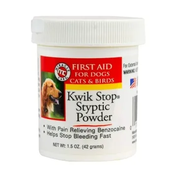Miracle Care Kwik Stop Styptic Powder For Dogs, Cats, and Birds, Fast-Acting Blood Stop Powder For P...