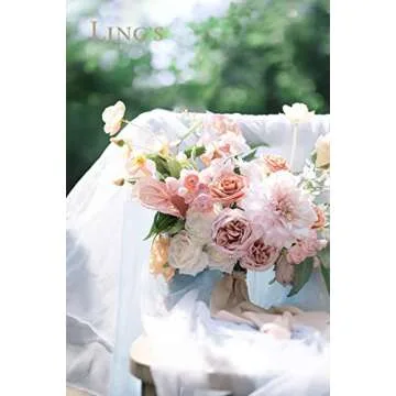 Ling's Moment Artificial Flowers 9pcs Silk Dahlia 5.5"/4.5" Fake Flowers for DIY Wedding Craft Bouquets Centerpieces Arrangements Party Baby Shower Home Decorations (Blush)