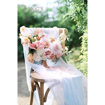 Ling's Moment Artificial Flowers 9pcs Silk Dahlia 5.5"/4.5" Fake Flowers for DIY Wedding Craft Bouquets Centerpieces Arrangements Party Baby Shower Home Decorations (Blush)