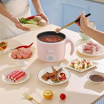 Dezin Hot Pot Electric, 1.5L Rapid Noodles Cooker