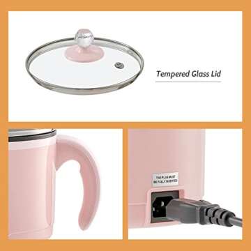 Dezin Hot Pot Electric, 1.5L Rapid Noodles Cooker, Non-Stick Electric Pot Perfect for Ramen, Egg, Pasta, Dumplings, Soup, Porridge, Oatmeal, Portable Cooking Pot with Power Adjustment