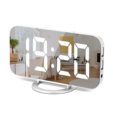 Digital Alarm Clock,6" Large LED Display with Dual USB Charger Ports | Auto Dimmer Mode | Easy Snooz...