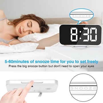 Stylish Digital Alarm Clock with USB Charging and Snooze Function