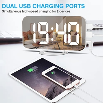 Stylish Digital Alarm Clock with USB Charging and Snooze Function