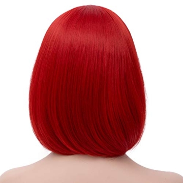 Mersi Red Wigs: Cute Short Bob for Parties and Costumes