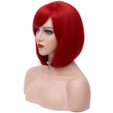 Mersi Red Wigs: Cute Short Bob for Parties and Costumes