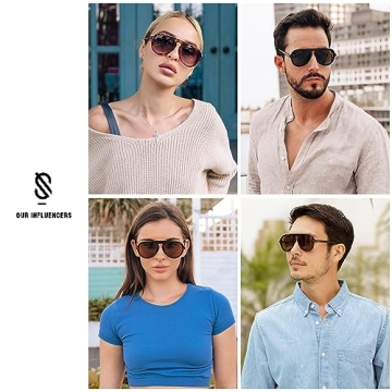 SOJOS Retro Aviator Sunglasses Stylish UV400 Protection