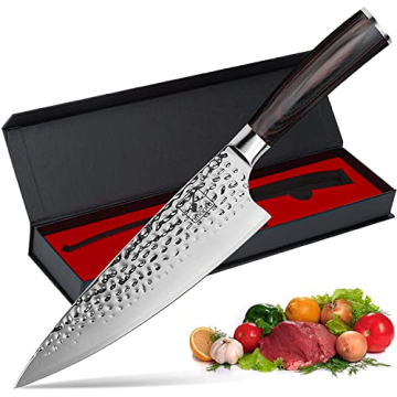 imarku Damascus Chef Knife, 8 Inch Kitchen Knife Ultra Sharp Cooking Knife HC German Stainless Steel...