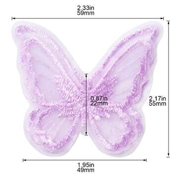 PAGOW 30pcs Butterfly Lace Trim, Double Layers Organza Fabric Embroidery Sewing Craft Decor Applique...