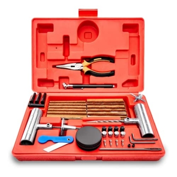 TOOLUXE 50003L Universal Heavy Duty Tire Repair Kit | 57 Pieces for All Vehicles