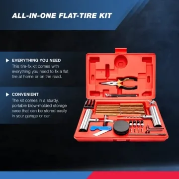TOOLUXE 50003L Tire Repair Kit for All Vehicles