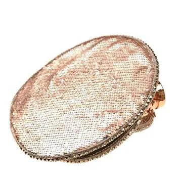 ILOVEMASKS Steampunk Style Paillette Sequins Rhinestone Festival Captain Hat with Kaleidoscope Goggle (Pink Gold)