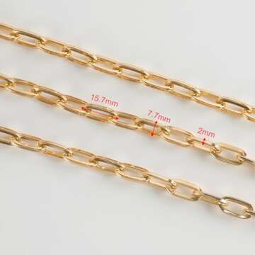 YOUBEIYEE 16.4FT Paperclip Chain Supplies for Jewelry