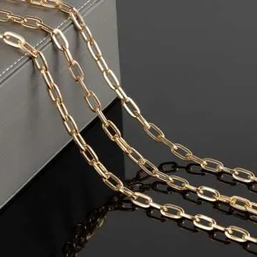 YOUBEIYEE 16.4FT Paperclip Chain Supplies for Jewelry