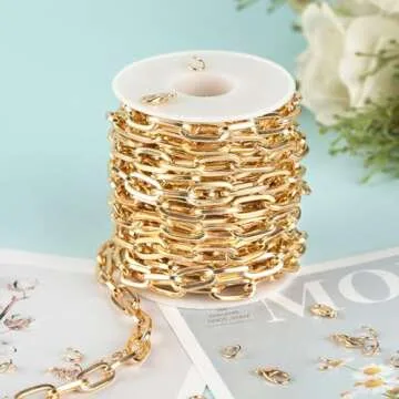YOUBEIYEE 16.4FT Paperclip Chain Supplies for Jewelry