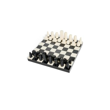 Tizo Design Women's Horn/Bone Chess Set, Black/White, One Size