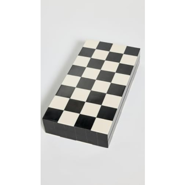 Tizo Design Black/White Chess Set with Elegant Resin Pieces