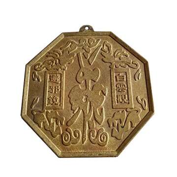 FengShuiGe Brass Convex Bagua Mirror for Protection and Positivity