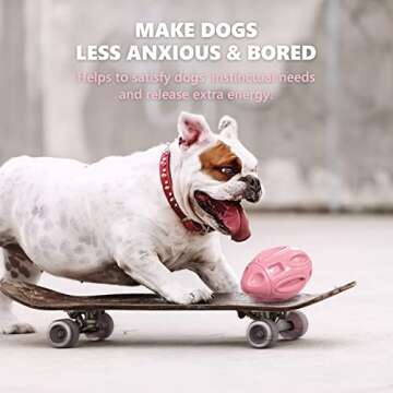 EASTBLUE Squeaky Dog Toys for Aggressive Chewers: Rubber Puppy Chew Ball with Squeaker, almost Indestructible and Durable Pet Toy for Medium and Large Breed