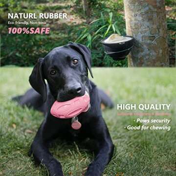 EASTBLUE Squeaky Dog Toys for Aggressive Chewers: Rubber Puppy Chew Ball with Squeaker, almost Indestructible and Durable Pet Toy for Medium and Large Breed