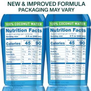 Zico 100% Coconut Water, NO added Sugar, Refreshingly Delicious, Hydration with Electrolytes, 16.9 F...