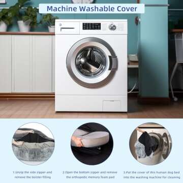 pettycare Human Dog Bed for Adult, Fluffy Faux Rabbit Fur Human Size Dog Bed Better Sleeping, Supportive with Orthopedic Memory Foam Mats,72"x42"x12", Grey