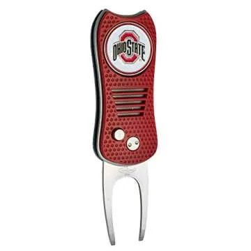 Team Golf NCAA Ohio State Buckeyes Retractable Divot Tool with Double-Sided Magnetic Ball Marker, Fe...