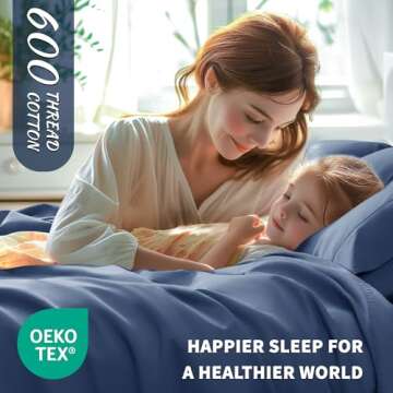 Shilucheng 100% Cotton Queen Size Sheets Set - Luxury Bedding