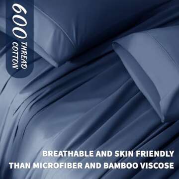 Shilucheng 100% Cotton Queen Size Sheets Set - Luxury Bedding