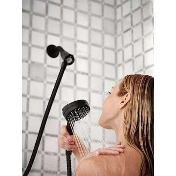 Moen Engage Magnetix Matte Black Eco-Performance 3.5-Inch Six-Function Detachable Handheld Showerhead with Magnetic Docking System, 26100EPBL