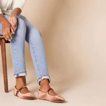 Amazon Essentials Women's Mary Jane Ballet Flat, Brown Velvet, 9