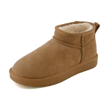 CUSHIONAIRE Women's Hip 2 Genuine Suede Ankle Snow Boots - Stylish Warmth for Winter