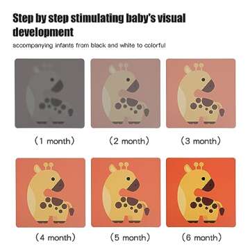 SANFE ELEPHANT High Contrast Baby Flashcards - 80 Visual Stimulation Cards for Infants