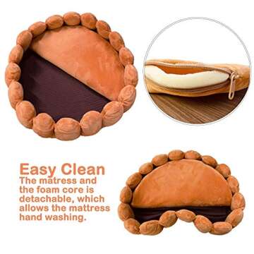 S-Lifeeling Pet Tart Bed Cushion with Toys Detachable Soft Fuzzy Cat Bed Winter Plush Lovely Tart Warm Nest Kennel Comfortable Extended Dog Mat Pad