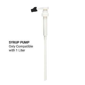 Monin Syrup Pump for 1 Liter Bottles, Includes Drip Cover, Dispenses 1/4 oz