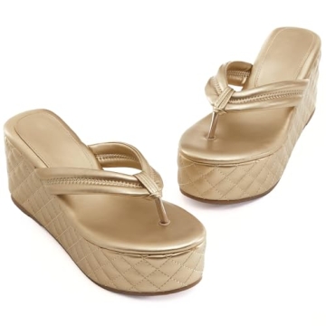 Women's Platform Wedge Slides Sandals Open Toe Slip on Flip-Flops Comfort Summer Beach Casual Wedges...