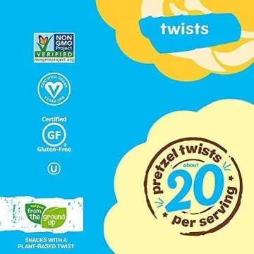 Real Food From The Ground Up Vegan Cauliflower Pretzels, Gluten Free, Non-GMO, 6 Pack (Twists)