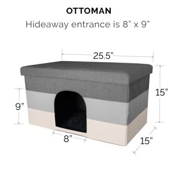 Furhaven Pet House Collapsible Ottoman for Cats Dogs