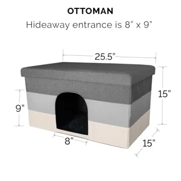 Furhaven Pet House Collapsible Ottoman for Cats Dogs