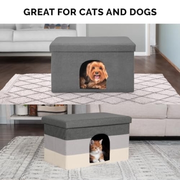 Furhaven Pet House Collapsible Ottoman for Cats Dogs