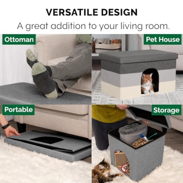 Furhaven Pet House Collapsible Ottoman for Cats Dogs