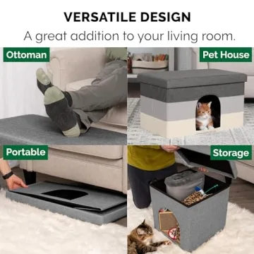 Furhaven Pet House Collapsible Ottoman for Cats Dogs