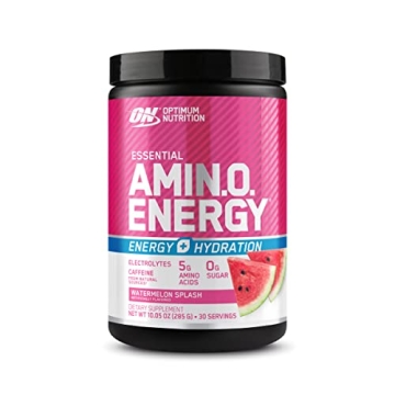 Optimum Nutrition Amino Energy Powder Plus Hydration, with BCAA, Electrolytes, and Caffeine, Waterme...
