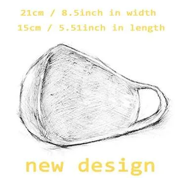 Pack 3 Dust Mouth Mask - All Cotton - Reusable Cloth Comfy Breathable Material Black Pack 3pcs