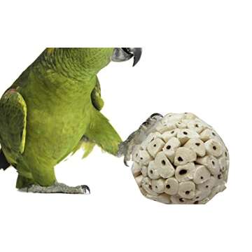 Bonka Bird Toys 1214 Pk3 All-Natural Sola Atta Balls, 3-Pack, 2" Diameter, Soft and Lightweight Chew...
