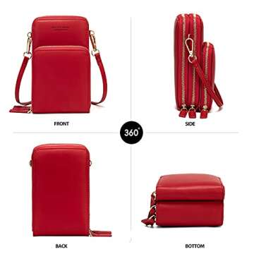 myfriday Small Crossbody Cell Phone Bag for Women, Mini Over Shoulder Handbag Purse with Credit Card...