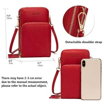 myfriday Small Crossbody Cell Phone Bag for Women, Mini Over Shoulder Handbag Purse with Credit Card Slots