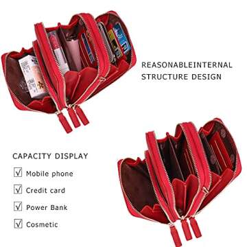 myfriday Small Crossbody Cell Phone Bag for Women, Mini Over Shoulder Handbag Purse with Credit Card Slots